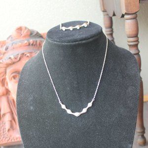 Necklace and Bracelet Silver with Bling